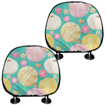 Watercolor Yarn Pattern Print Car Headrest Covers