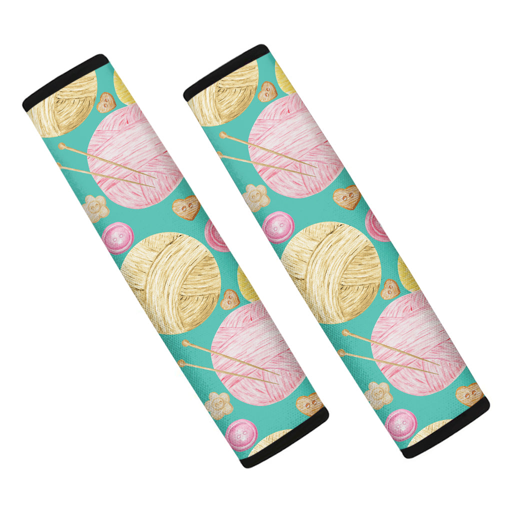 Watercolor Yarn Pattern Print Car Seat Belt Covers