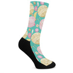 Watercolor Yarn Pattern Print Crew Socks
