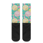 Watercolor Yarn Pattern Print Crew Socks