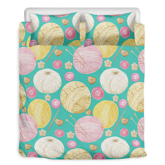 Watercolor Yarn Pattern Print Duvet Cover Bedding Set