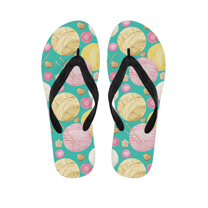 Watercolor Yarn Pattern Print Flip Flops