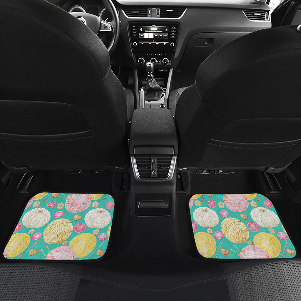 Watercolor Yarn Pattern Print Front and Back Car Floor Mats