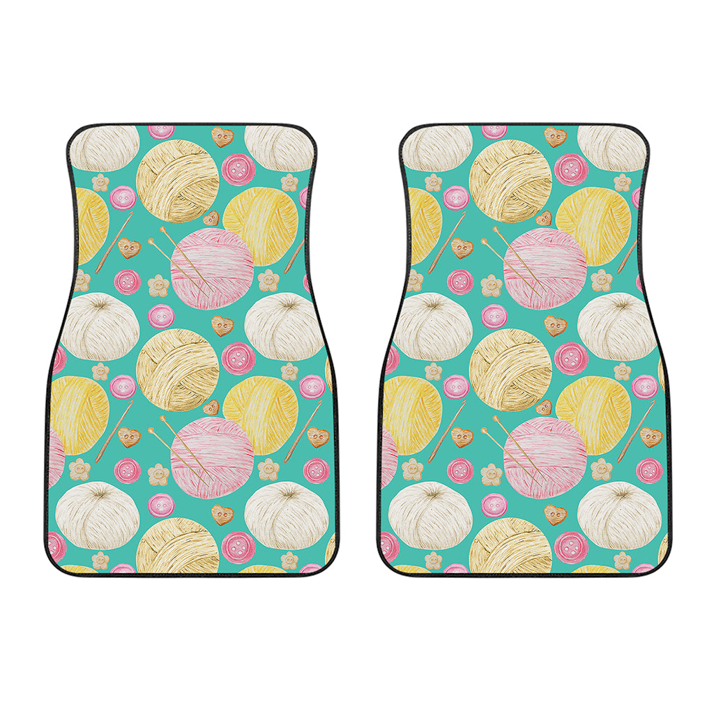 Watercolor Yarn Pattern Print Front Car Floor Mats