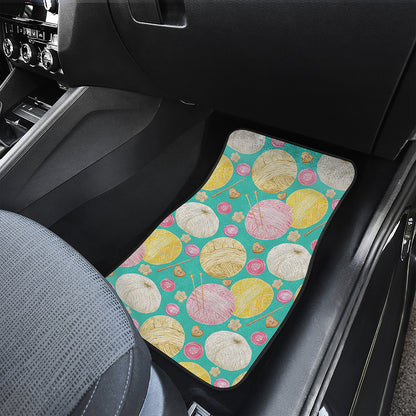 Watercolor Yarn Pattern Print Front Car Floor Mats
