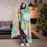 Watercolor Yarn Pattern Print Hooded Blanket
