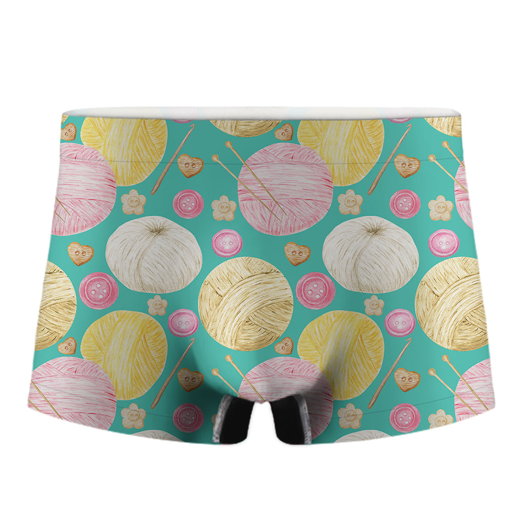 Watercolor Yarn Pattern Print Men's Boxer Briefs