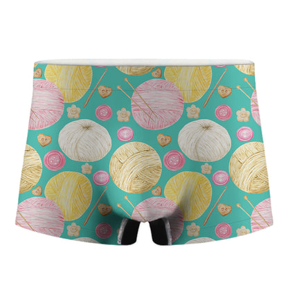 Watercolor Yarn Pattern Print Men's Boxer Briefs