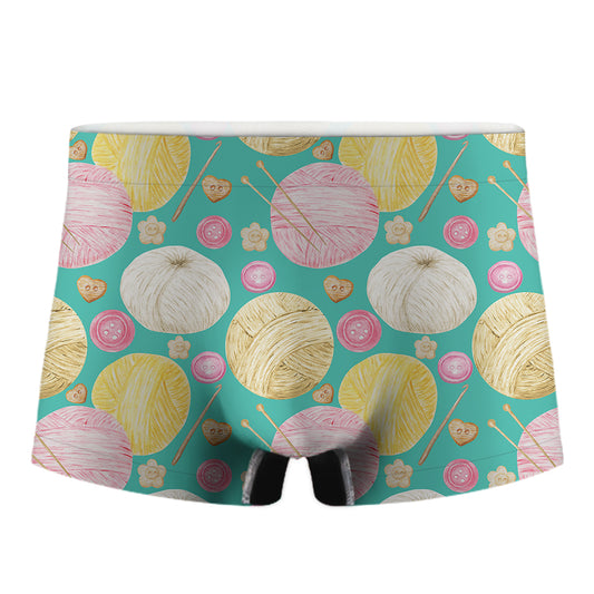 Watercolor Yarn Pattern Print Men's Boxer Briefs