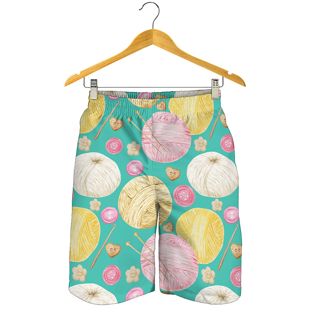 Watercolor Yarn Pattern Print Men's Shorts