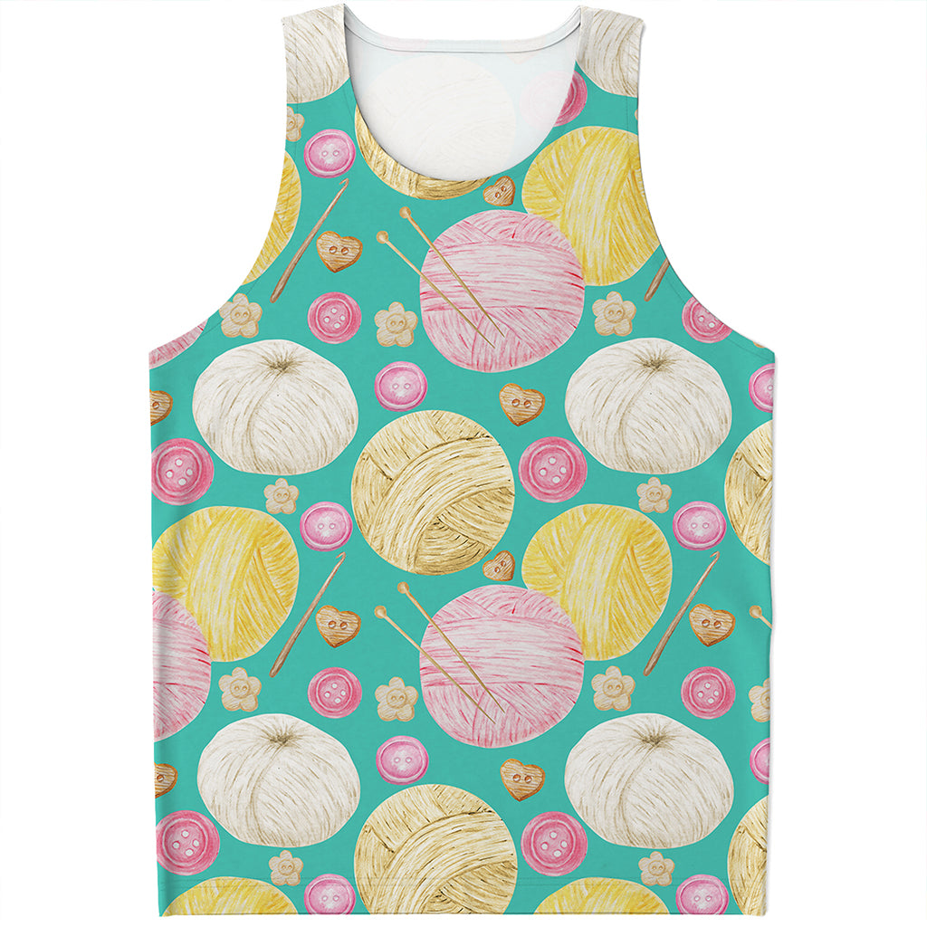 Watercolor Yarn Pattern Print Men's Tank Top