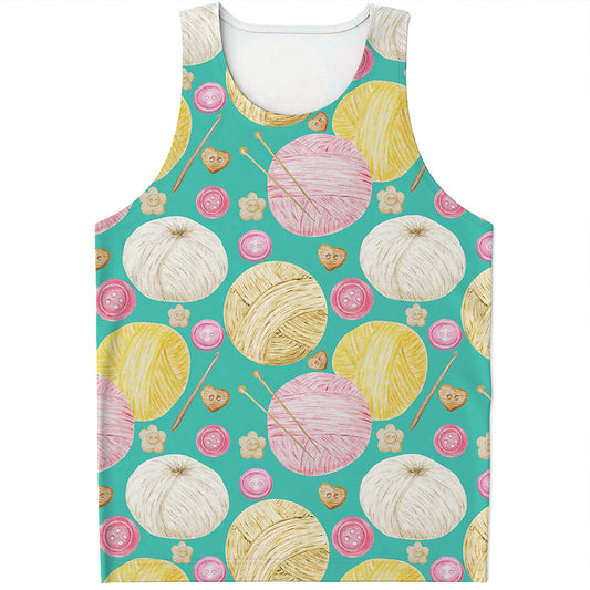Watercolor Yarn Pattern Print Men's Tank Top