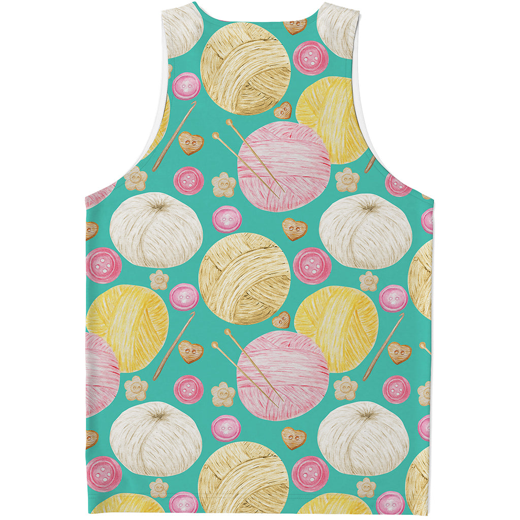 Watercolor Yarn Pattern Print Men's Tank Top