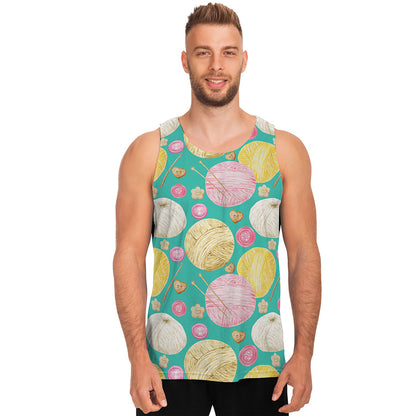 Watercolor Yarn Pattern Print Men's Tank Top