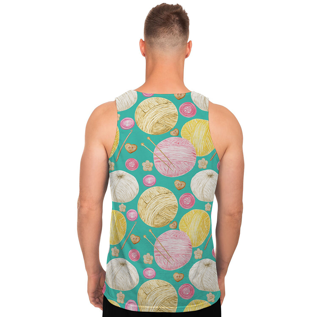 Watercolor Yarn Pattern Print Men's Tank Top