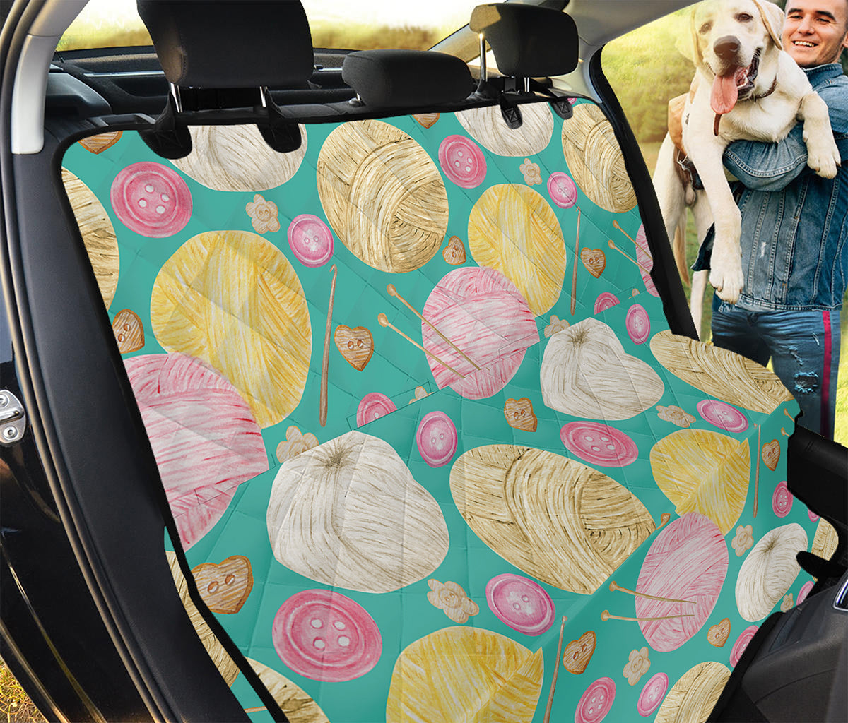 Watercolor Yarn Pattern Print Pet Car Back Seat Cover