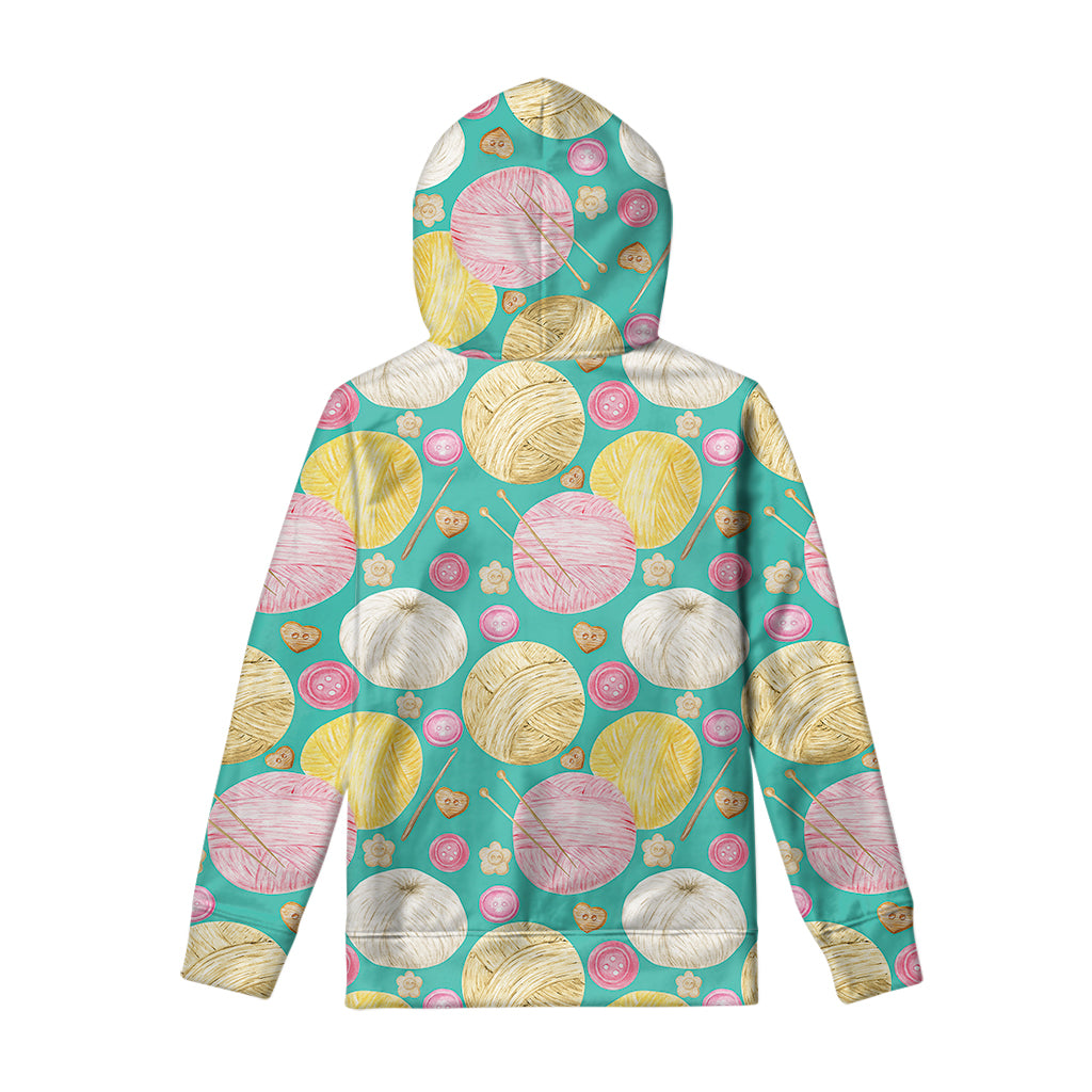 Watercolor Yarn Pattern Print Pullover Hoodie