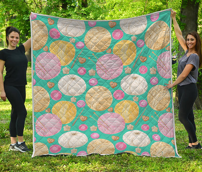 Watercolor Yarn Pattern Print Quilt