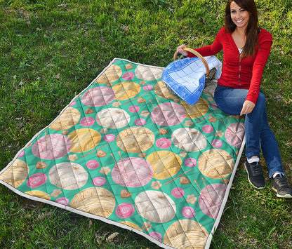 Watercolor Yarn Pattern Print Quilt
