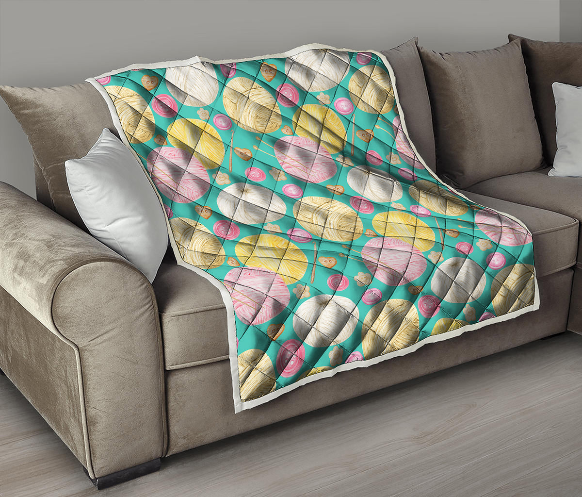 Watercolor Yarn Pattern Print Quilt