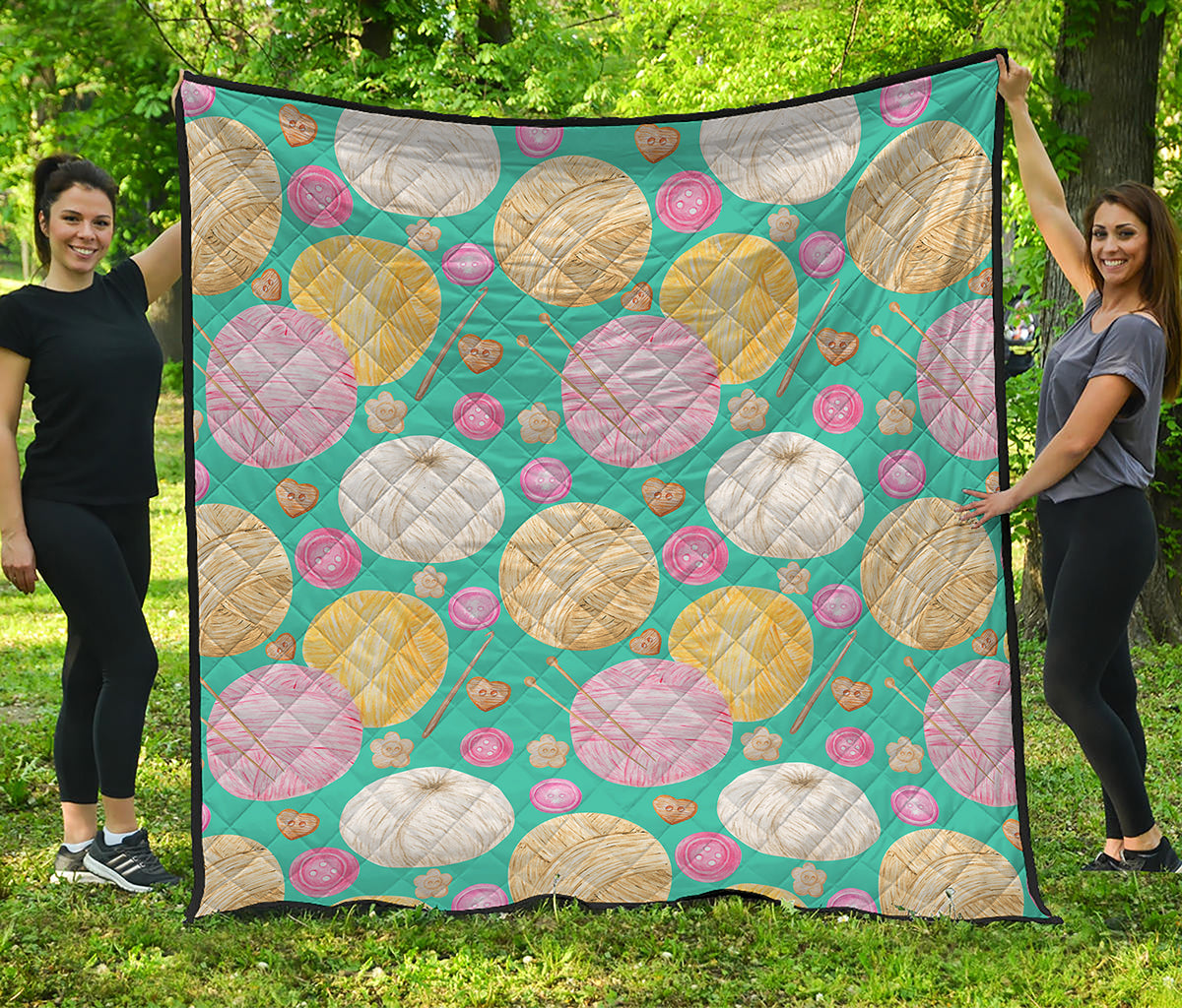 Watercolor Yarn Pattern Print Quilt