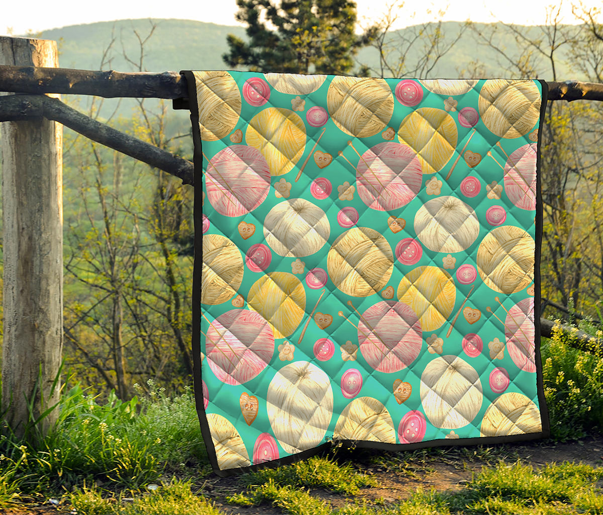Watercolor Yarn Pattern Print Quilt