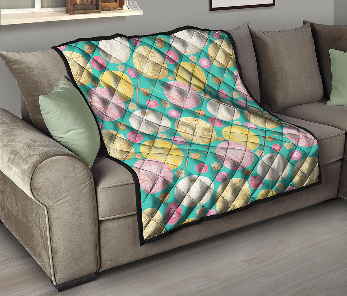 Watercolor Yarn Pattern Print Quilt