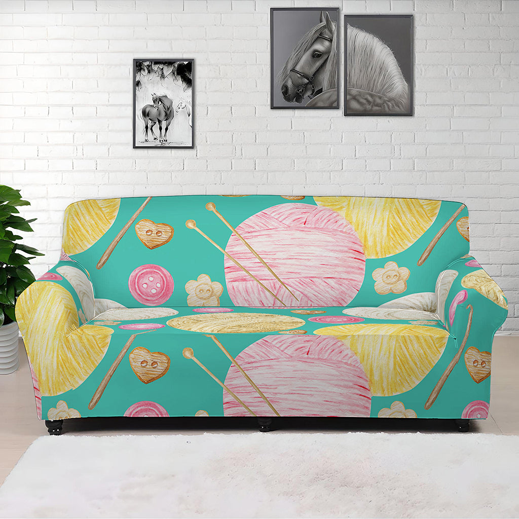 Watercolor Yarn Pattern Print Sofa Cover