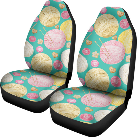 Watercolor Yarn Pattern Print Universal Fit Car Seat Covers