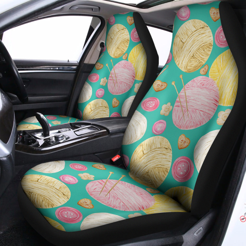 Watercolor Yarn Pattern Print Universal Fit Car Seat Covers