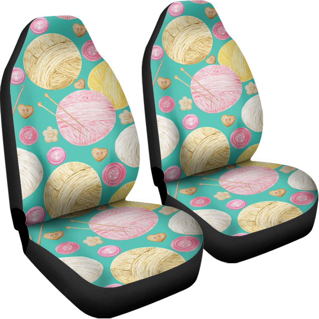 Watercolor Yarn Pattern Print Universal Fit Car Seat Covers