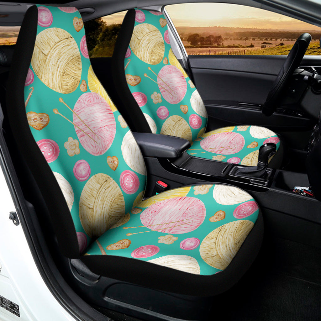 Watercolor Yarn Pattern Print Universal Fit Car Seat Covers
