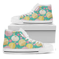 Watercolor Yarn Pattern Print White High Top Sneakers