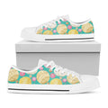 Watercolor Yarn Pattern Print White Low Top Sneakers