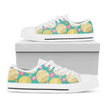 Watercolor Yarn Pattern Print White Low Top Shoes