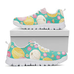Watercolor Yarn Pattern Print White Sneakers