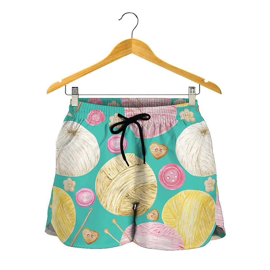 Watercolor Yarn Pattern Print Women's Shorts