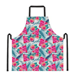 Watermelon Teal Hawaiian Pattern Print Apron