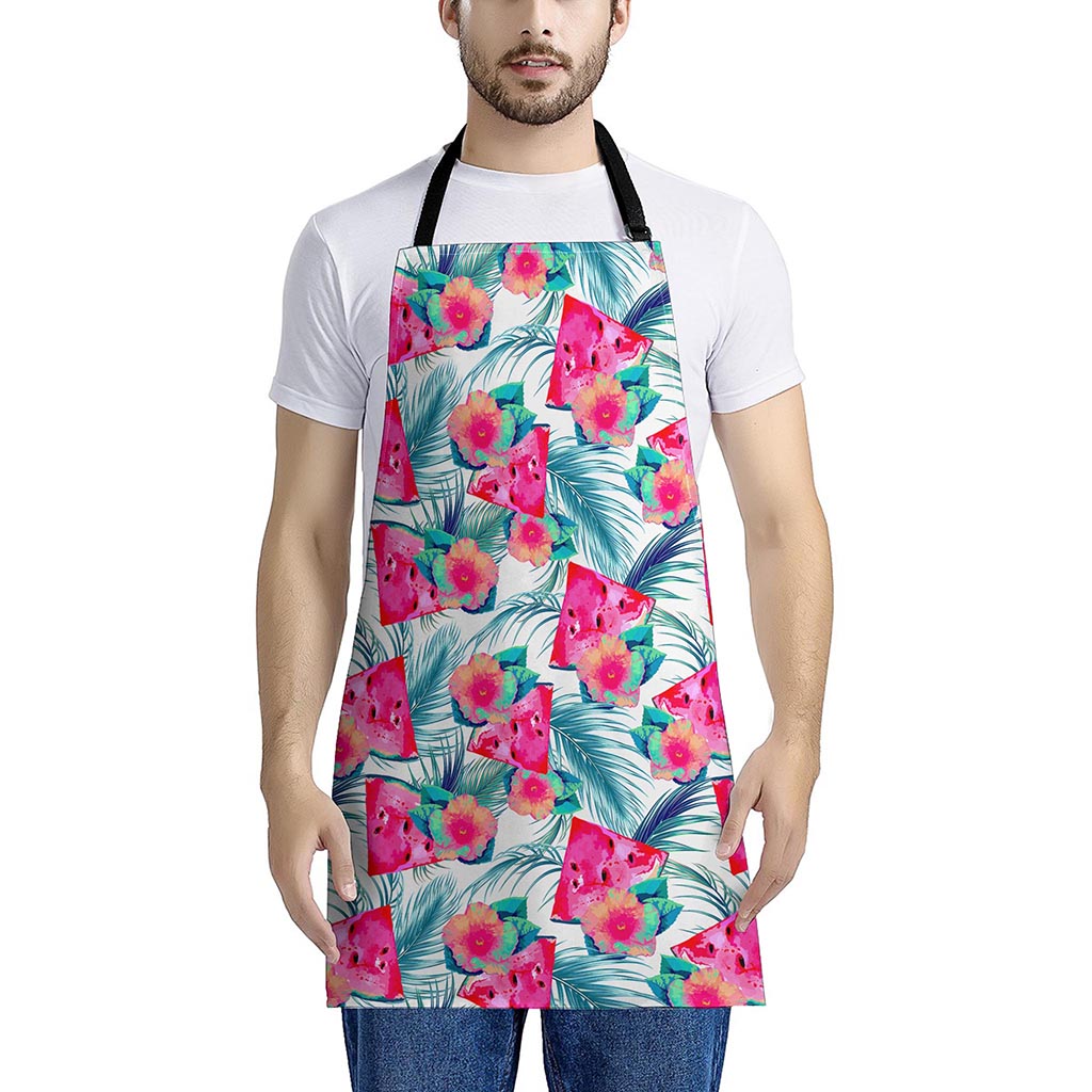 Watermelon Teal Hawaiian Pattern Print Apron