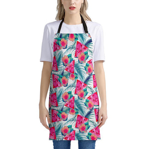 Watermelon Teal Hawaiian Pattern Print Apron