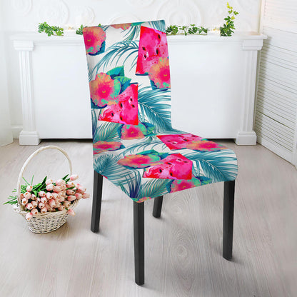 Watermelon Teal Hawaiian Pattern Print Dining Chair Slipcover