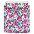 Watermelon Teal Hawaiian Pattern Print Duvet Cover Bedding Set