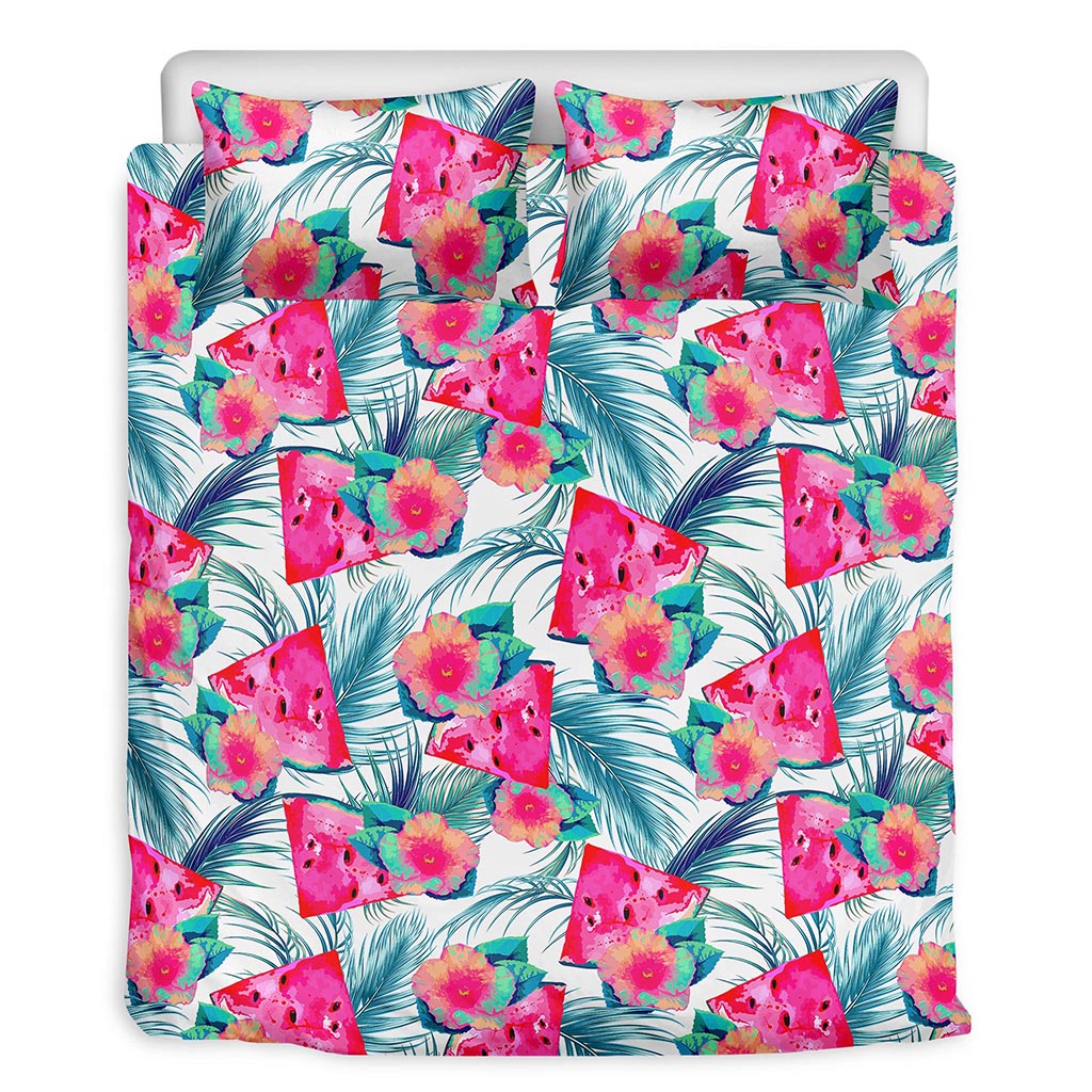 Watermelon Teal Hawaiian Pattern Print Duvet Cover Bedding Set