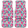 Watermelon Teal Hawaiian Pattern Print Front and Back Car Floor Mats