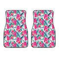 Watermelon Teal Hawaiian Pattern Print Front Car Floor Mats
