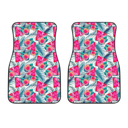Watermelon Teal Hawaiian Pattern Print Front Car Floor Mats