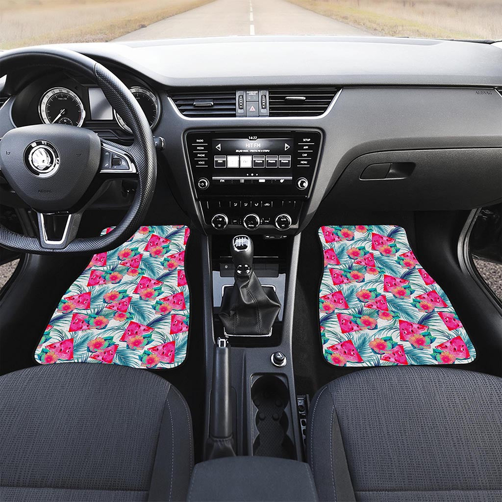 Watermelon Teal Hawaiian Pattern Print Front Car Floor Mats