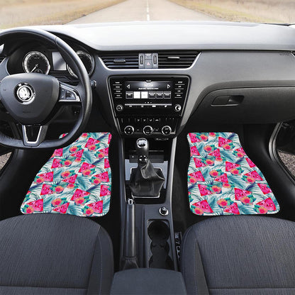 Watermelon Teal Hawaiian Pattern Print Front Car Floor Mats