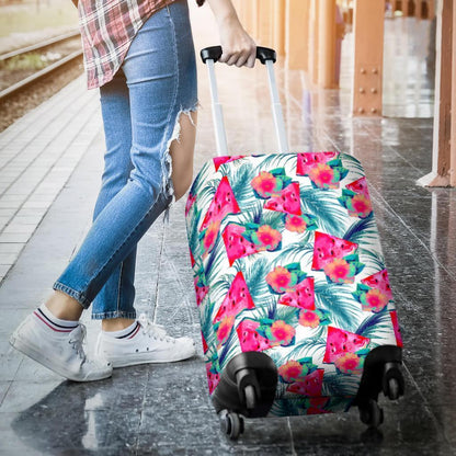 Watermelon Teal Hawaiian Pattern Print Luggage Cover GearFrost