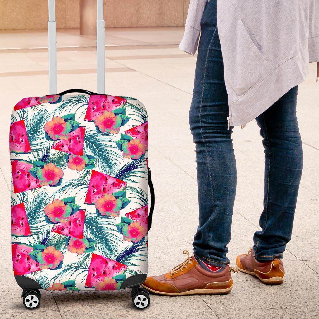 Watermelon Teal Hawaiian Pattern Print Luggage Cover GearFrost